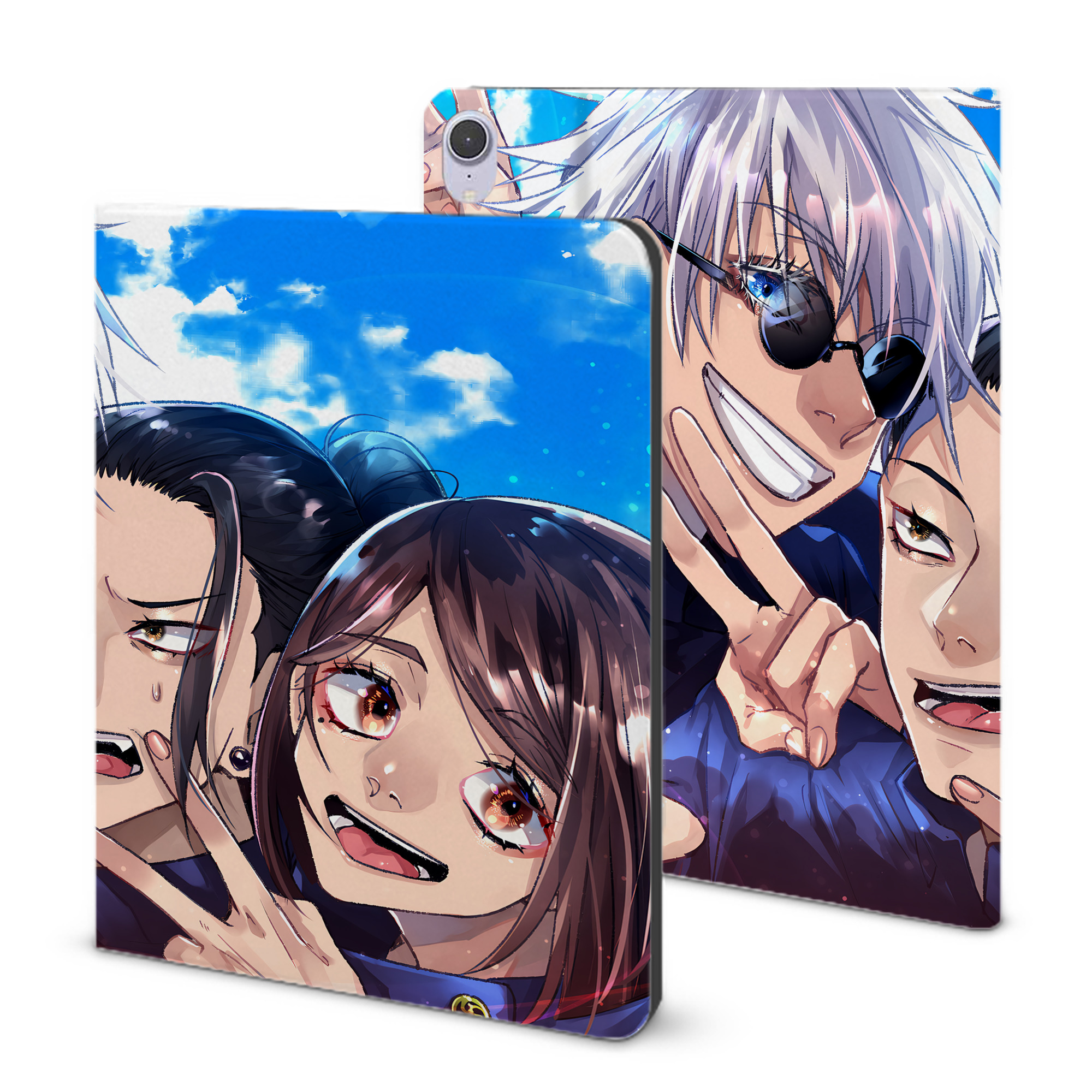 （画像用） 呪術廻戦 Jujutsu Kaisen IPad ケース ブック型 PUレザー TPU 耐衝撃 軽量 薄型 ペン収納なし 全面保護 IPad 各モデル対応